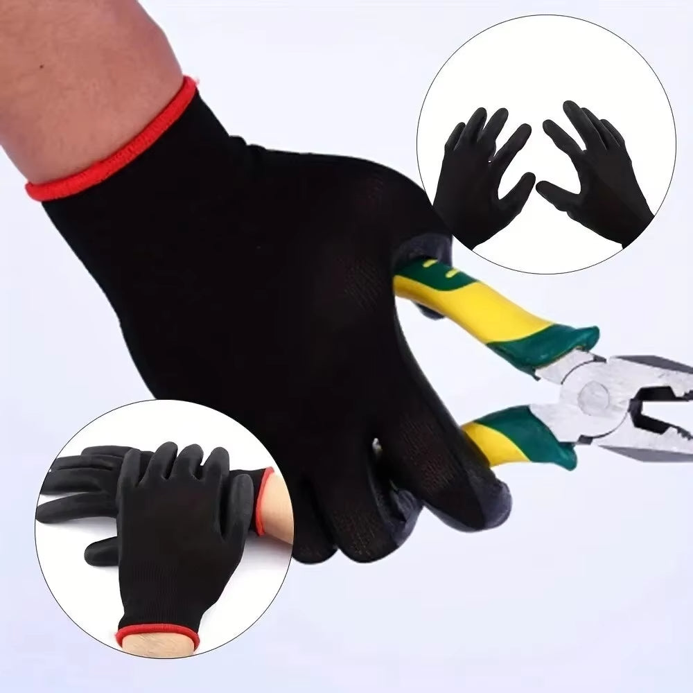 10 Pairs Durable Safety Gloves - Anti-Slip, Wear-Resistant