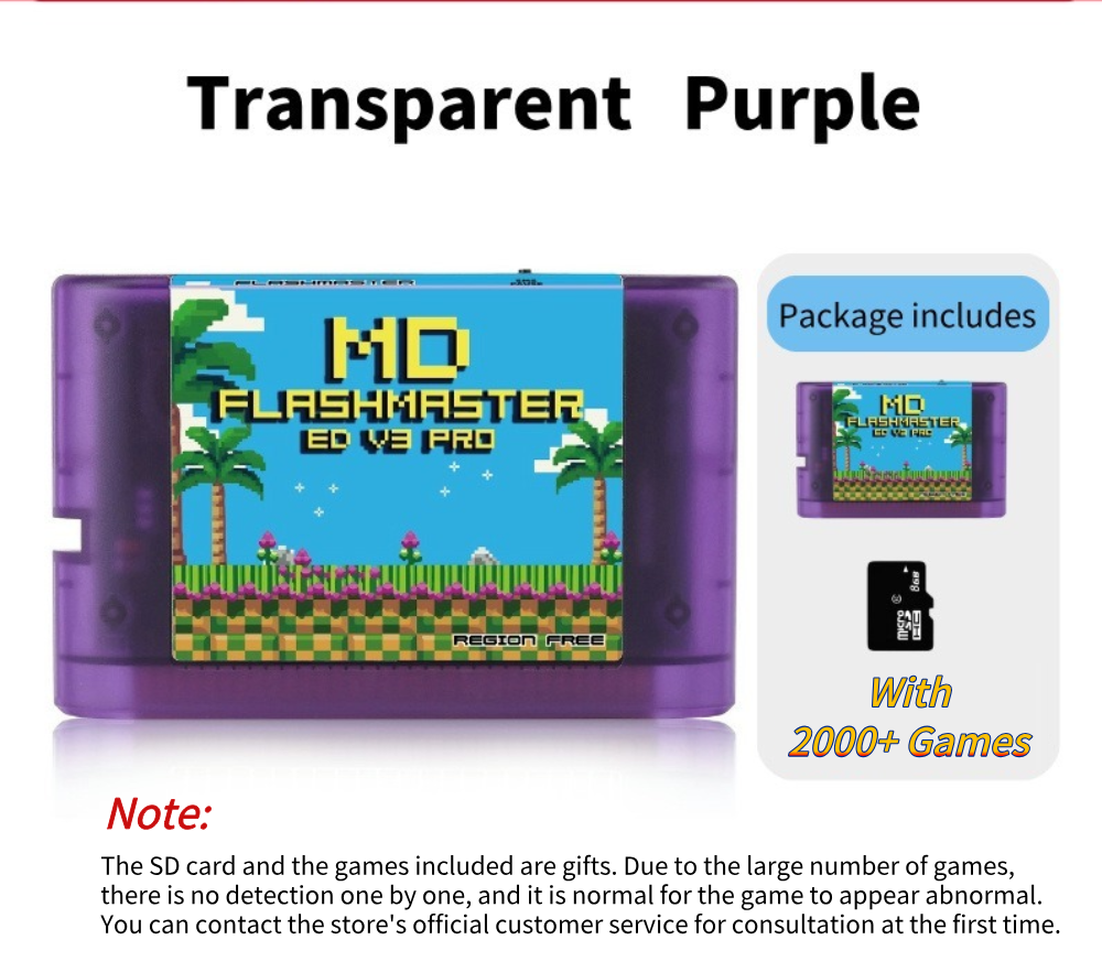 Mega Drive V3.0 Pro Card 4000 in 1 With 8GB TF Card MD Game Card