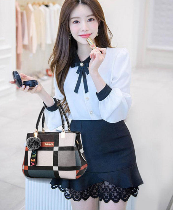 Luxury Handbag Women Stitching