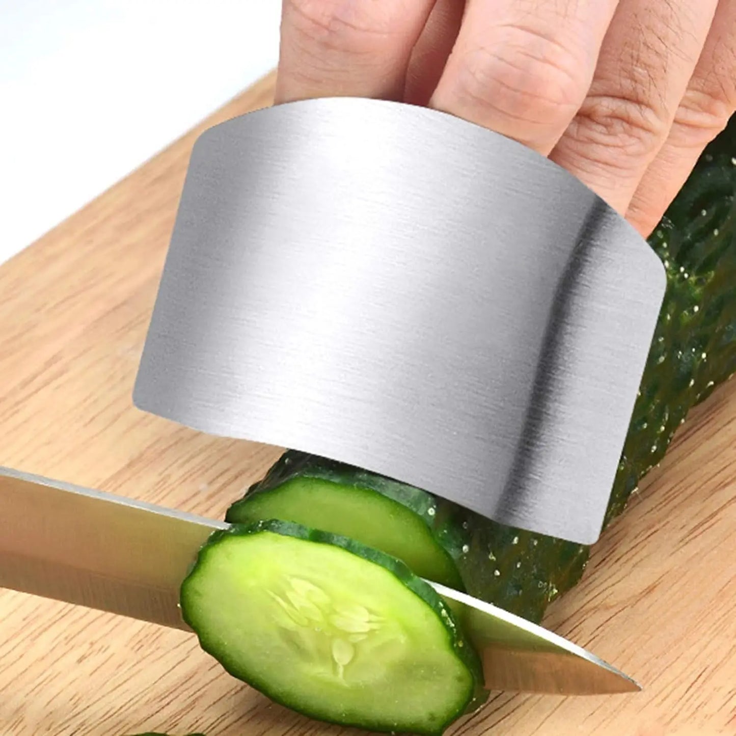 Stainless Steel Finger Guard Cutting Shiel Adjustable Vegetable Cutting Thumb Guard Pack of 2