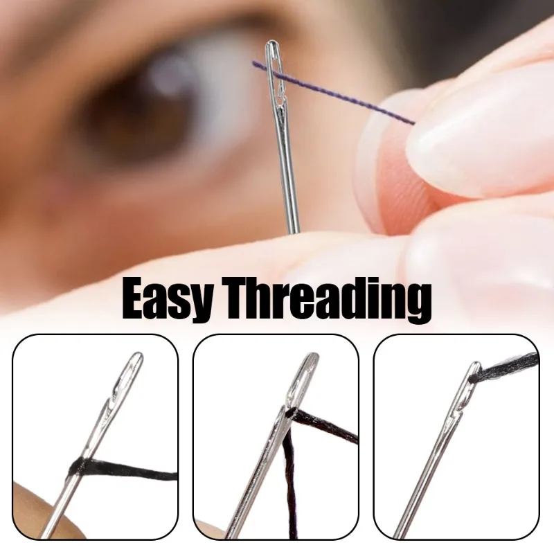 12Pcs Side Hole Blind Sewing Needles Stainless Steel