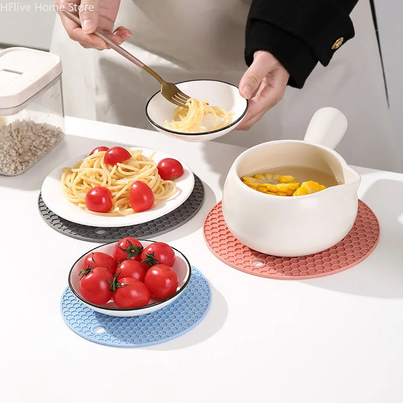 Kitchen Silicone Tableware Mat Round Non Slip