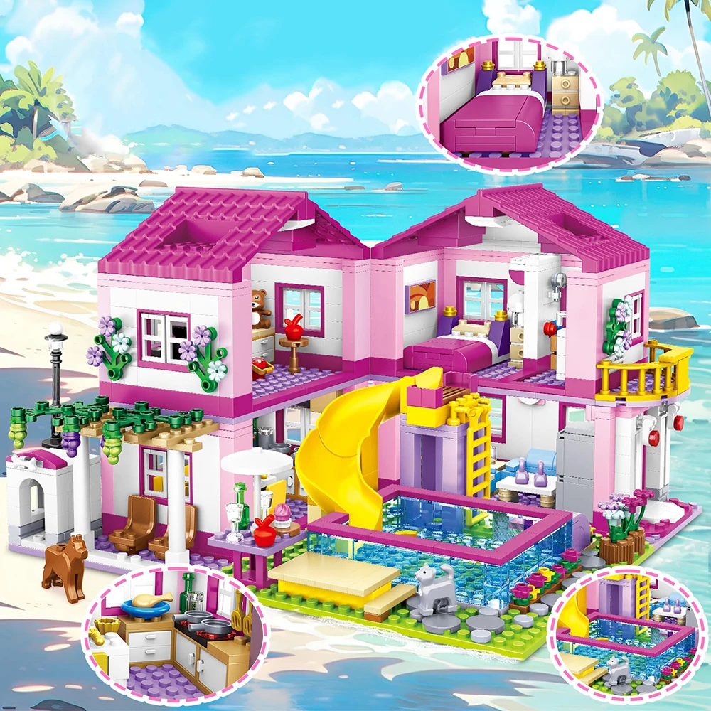 Friends City Street View House Summer Holiday Villa Castle