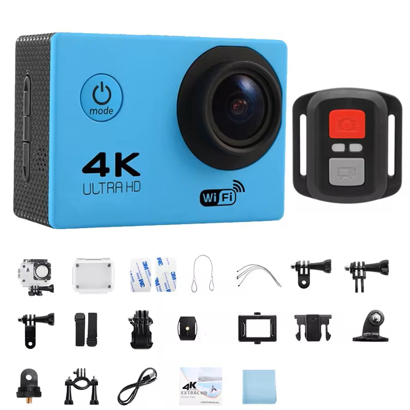 4K Action Camera 1080P/30FPS WiFi 2.0" 170D Underwater Waterproof