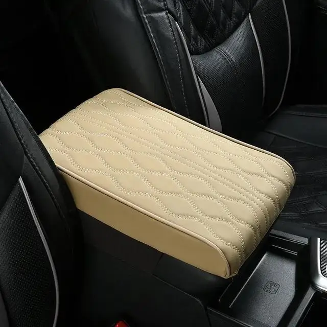 Wave Embroider PU Leather Car Armrest
