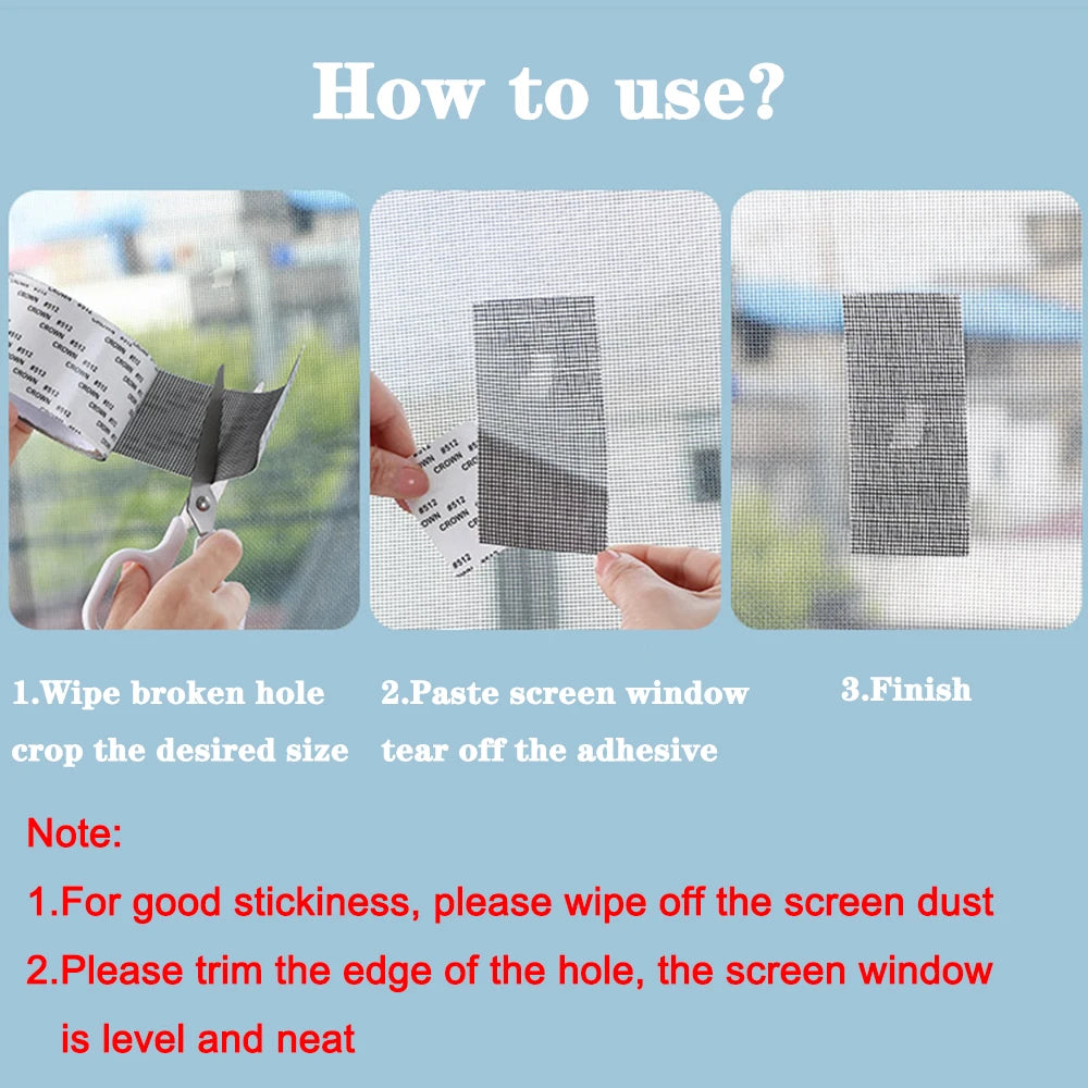 Easy-to-Apply Waterproof Window Screen Repair Tape