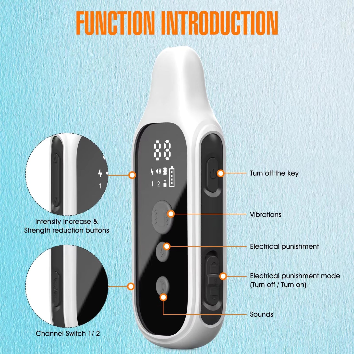 800m Digital Dog Training Collar Waterproof Rechargeable Remote Control Pet