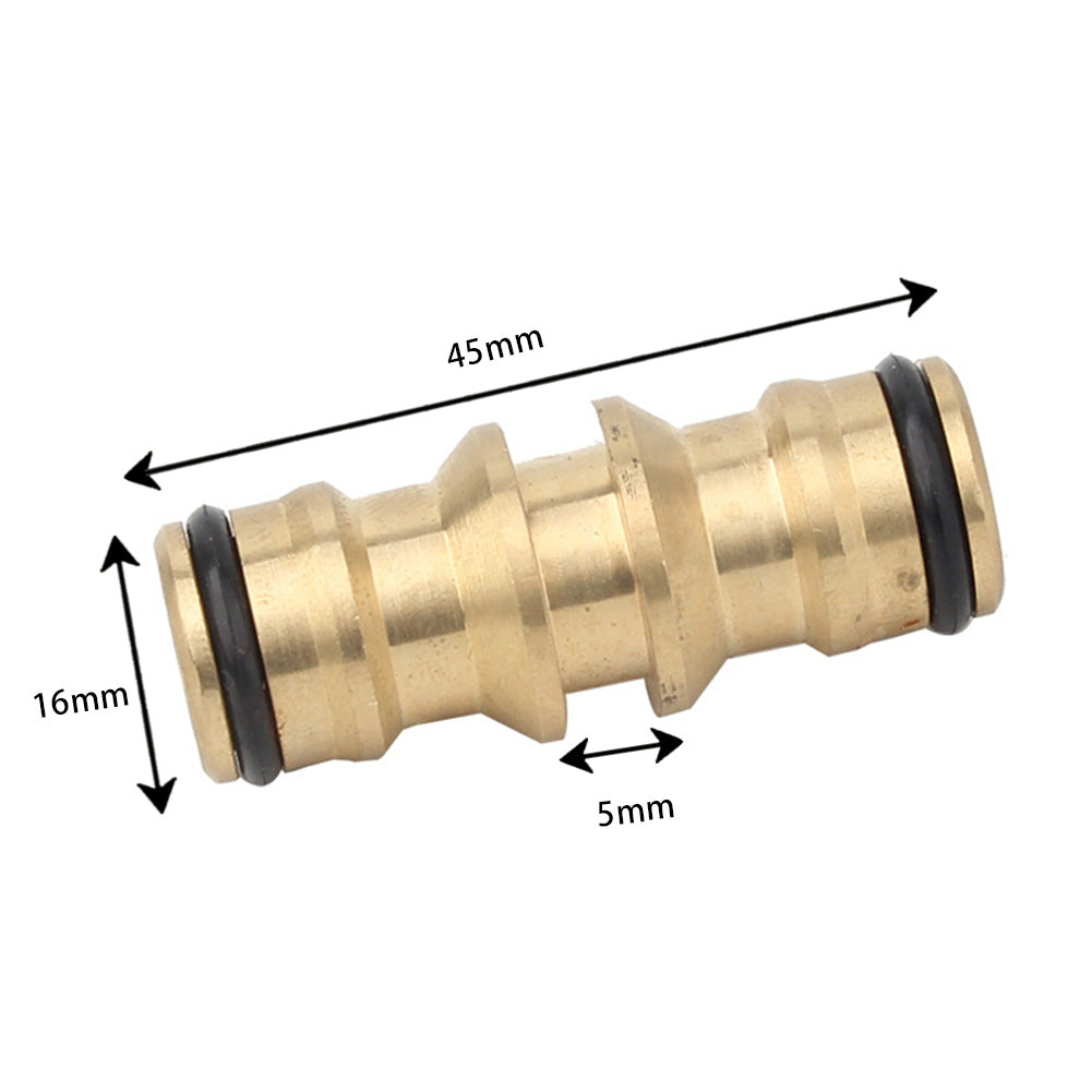 2 Way Garden Brass Hose Connector Joiner Coupler Watering