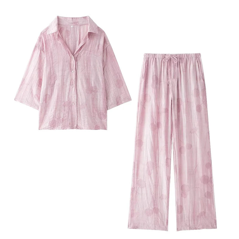 Women's Set New Fashion Spring Jacquard Loose Ladies