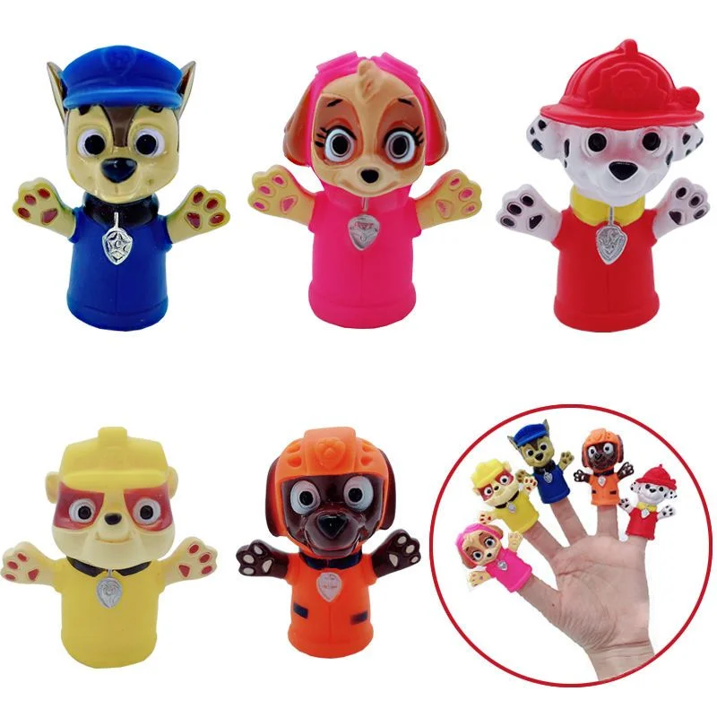 5pcs Paw Patrol Finger Puppet Cartoon Chase Skye Marshall Hand Puppet