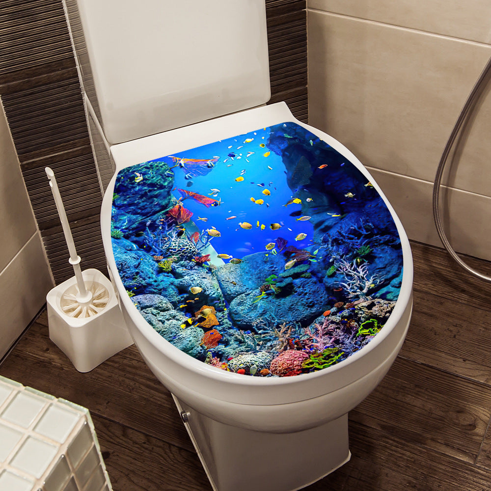 SeaWorld Toilet Lid cWall with Self-adhesive Bathroom