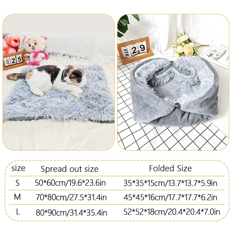 4 Modes Folding Cat Bed Warm Thickened Cat Bed