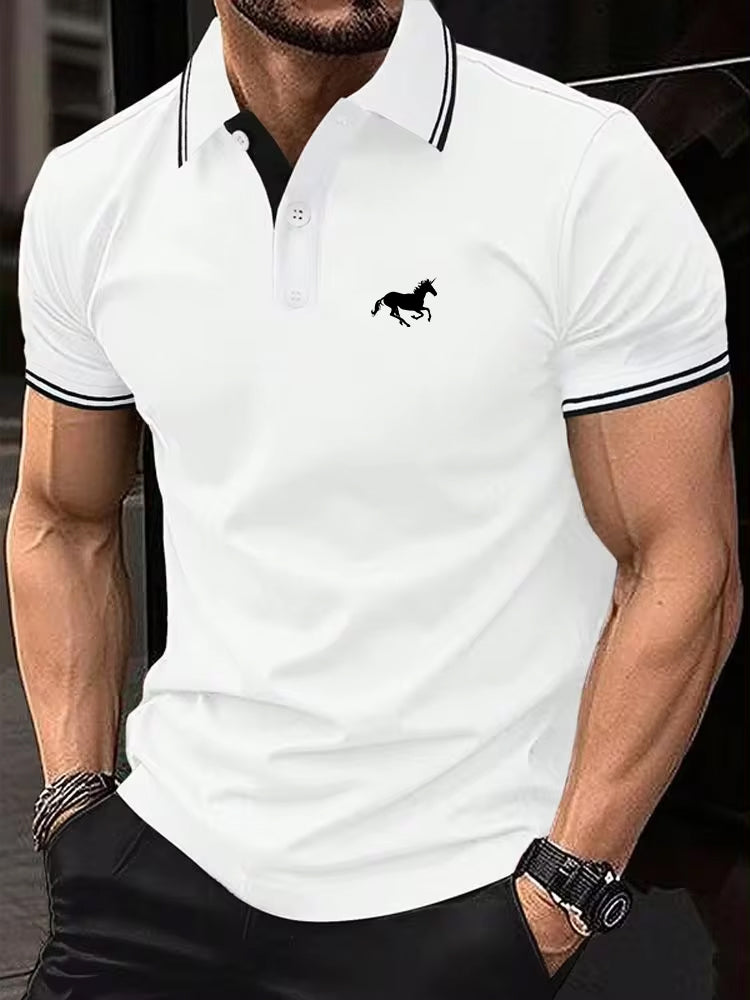 New Men's T-shirt Classic Short sleeved Polo Shirt Summer Top
