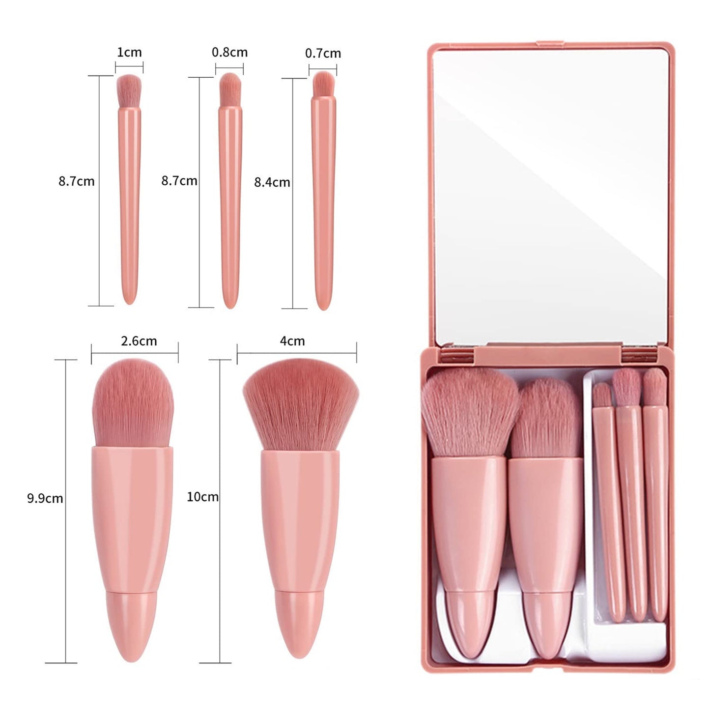 Mini Makeup Brushes Set Mirror Soft Fluffy for Cosmetics Foundation