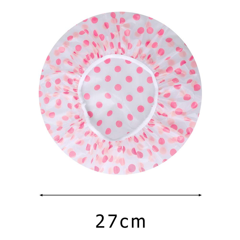 3Pcs Women Shower Cap Waterproof Wide Elastic Band