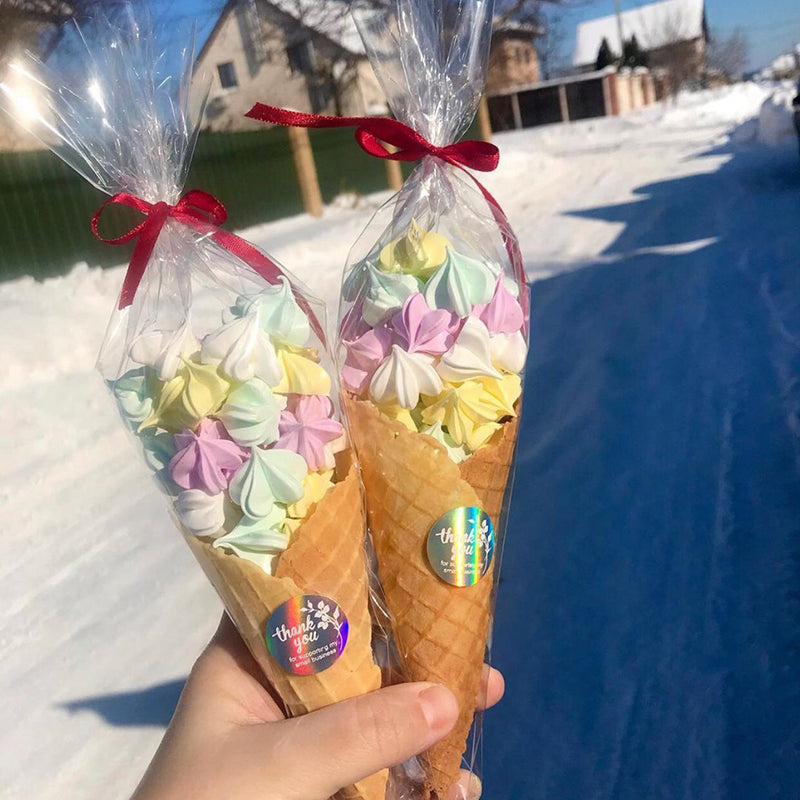 50pcs/lot Clear Cone Candy Storage Bags Cones