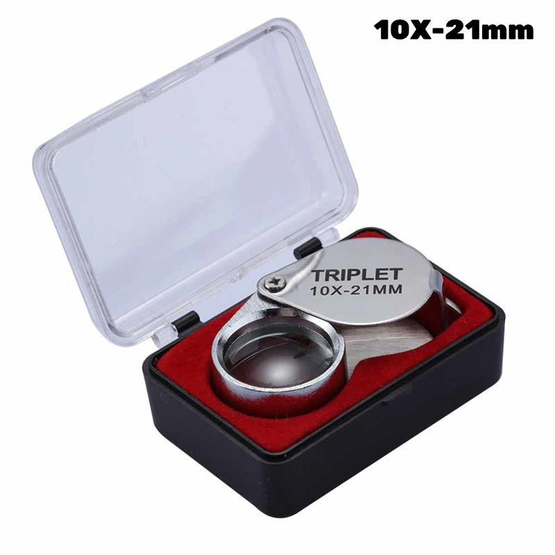 High Magnification Metal Folding Glass Lens Small Portable Jewelry Identification