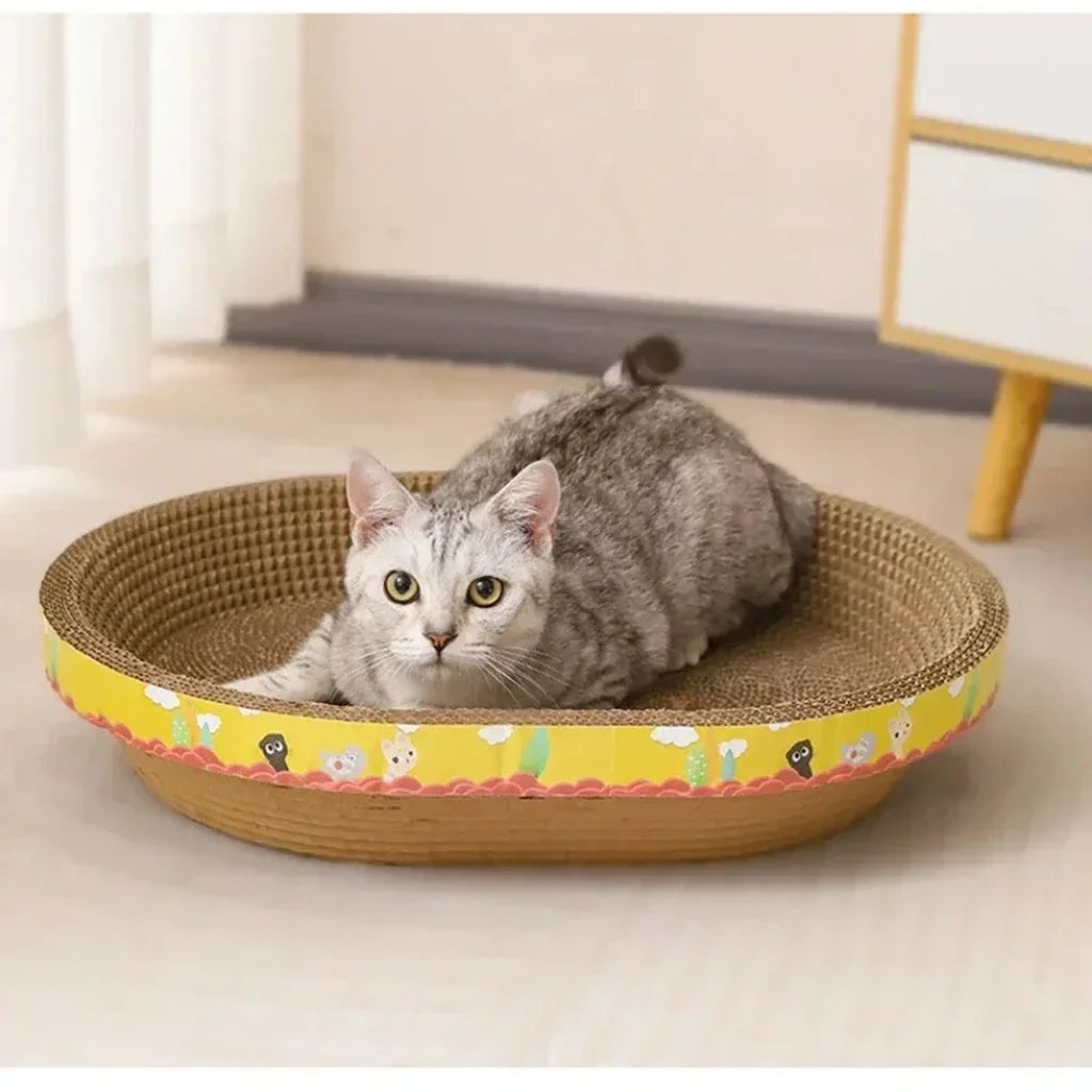 Cat Scratching Board Protect Furniture Grinding Claw Toys Oval