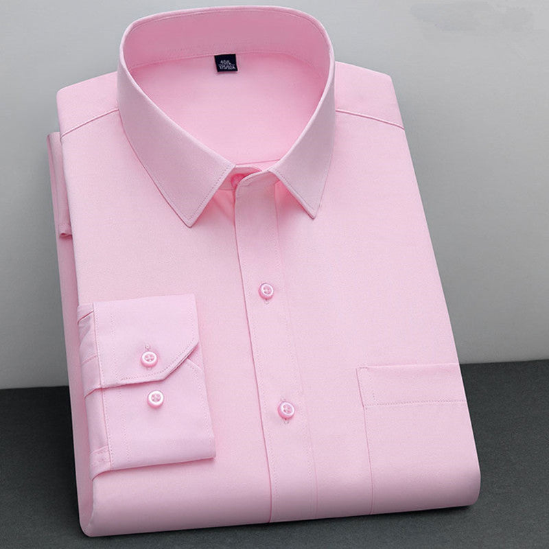 New Fashion Non-iron Shirt Anti-wrinkle Classic Solid Business Casual Soft Wear