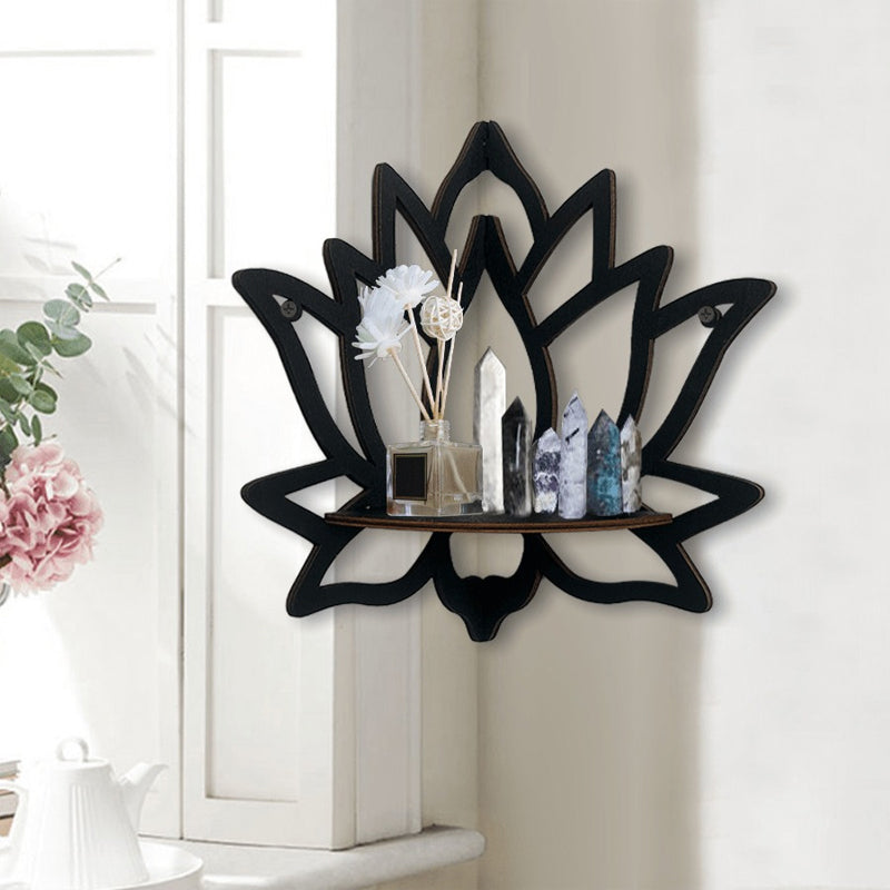 Wooden Lotus Hollow Decorative Rack Aromatherapy