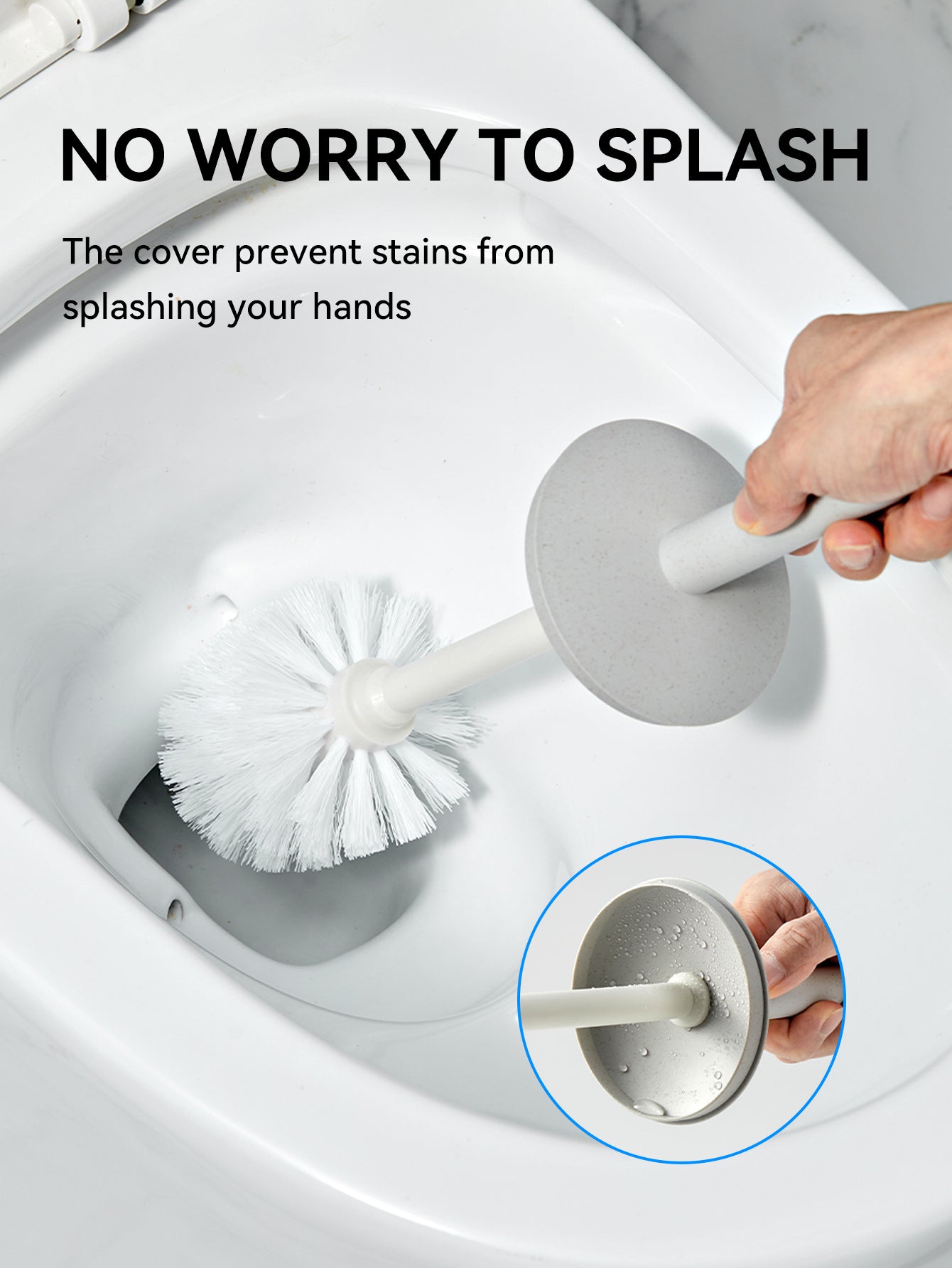 Plastic Toilet Brush With Standing Base Long Handle