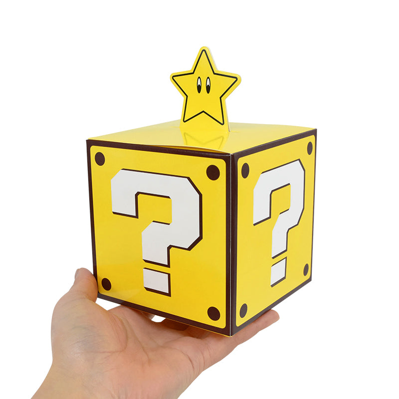6Pcs Question Blocks Gift Box Kids Video Game Theme Birthday Party
