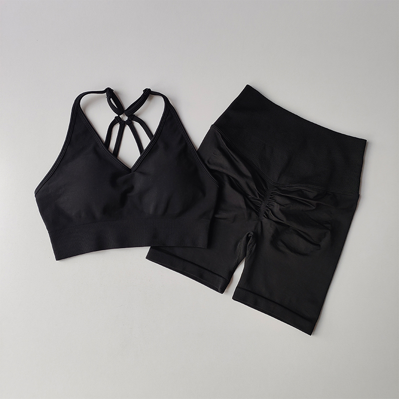 2 Pcs Women's High Waist Yoga Sets Workout Gym Wear Sports Suits