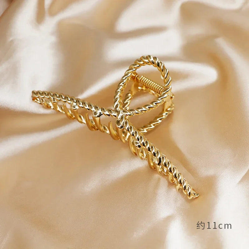 Fashion Simple Gold Hair Claw Clip Butterfly