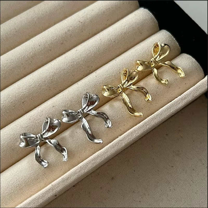 FTCY Vintage Metal Bowknot Earrings For Women