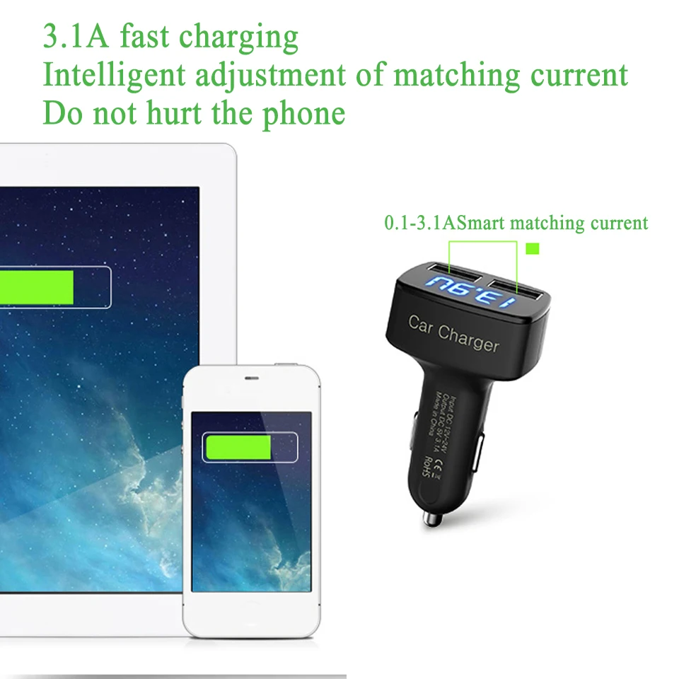 4 In 1 Car Charger Quick Charge 3.1A