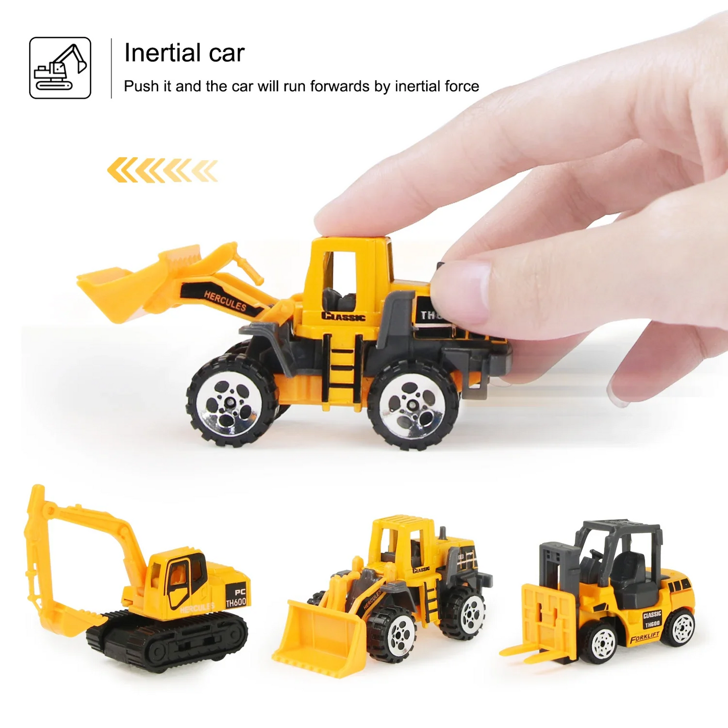 6pcs/set Kid Mini Alloy Toys Car Classic Construction Model