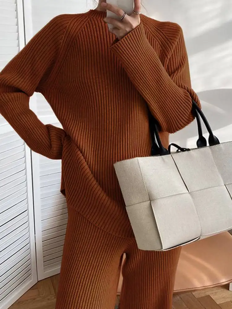 Women Casual Solid Tracksuit  Vintage Loose Matching Sets