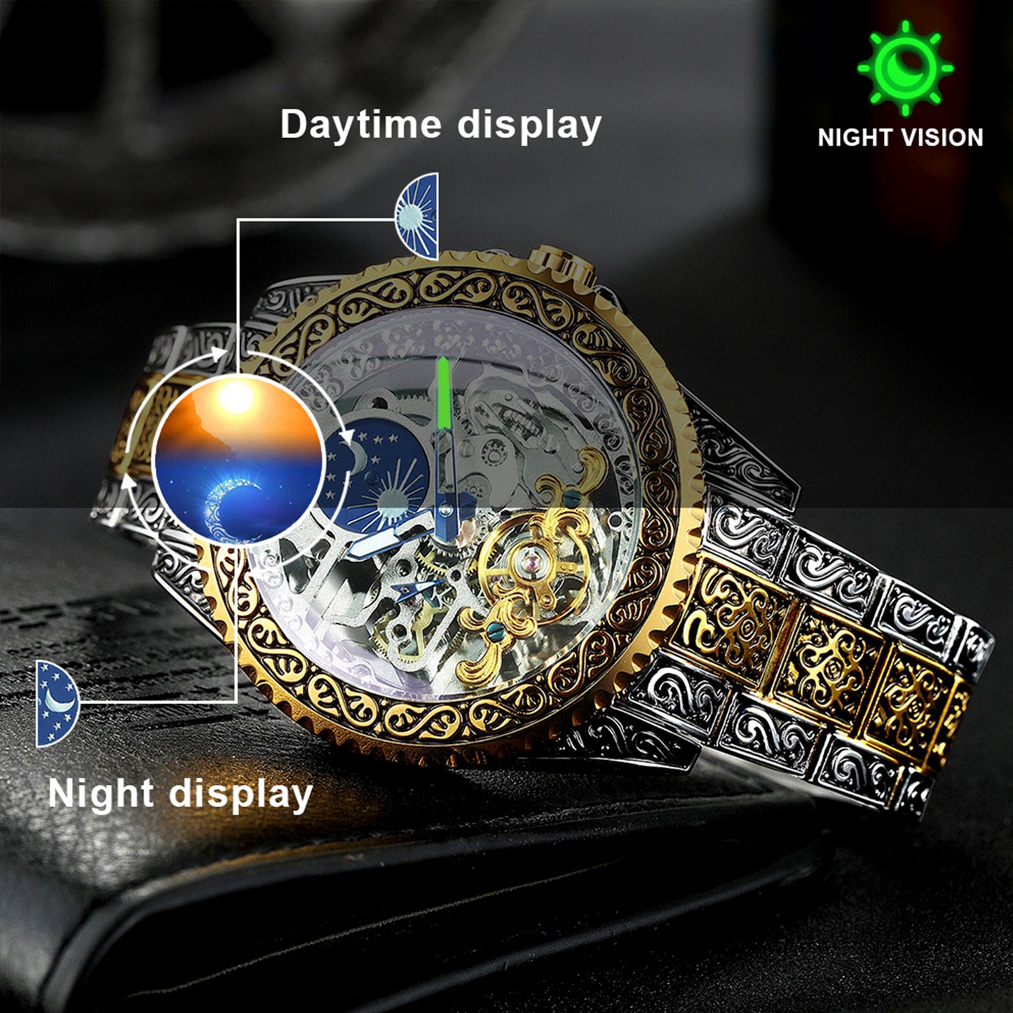 Forsining Luxury Gold Skeleton Mechanical Watch