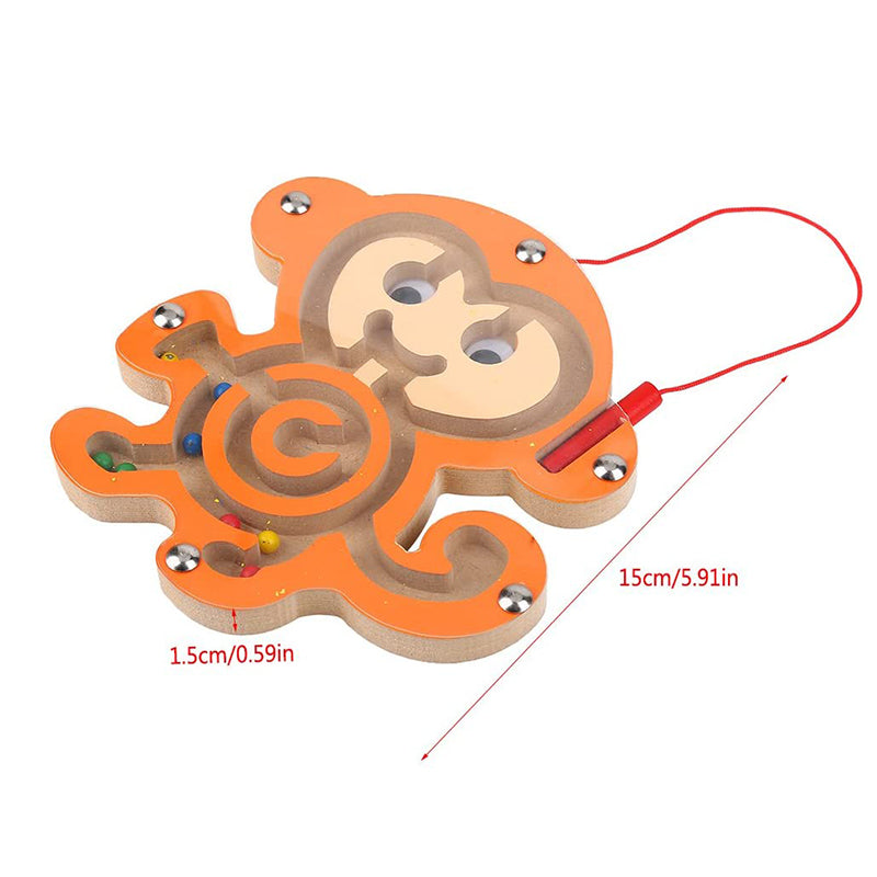 Children Wooden Educational Montessori Toys Magnetic Maze Handwriting Pen