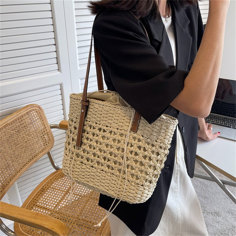 Designer Casual Rattan Wicker Tote Bag