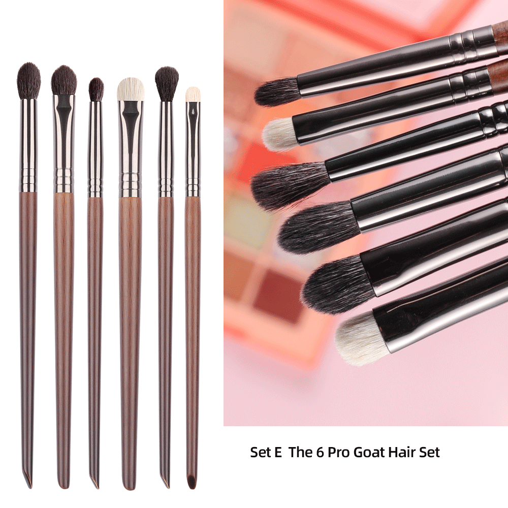 OVW Cosmetic 2/6 pcs Makeup Eye Shadow Brush Set Goat Hair Tool