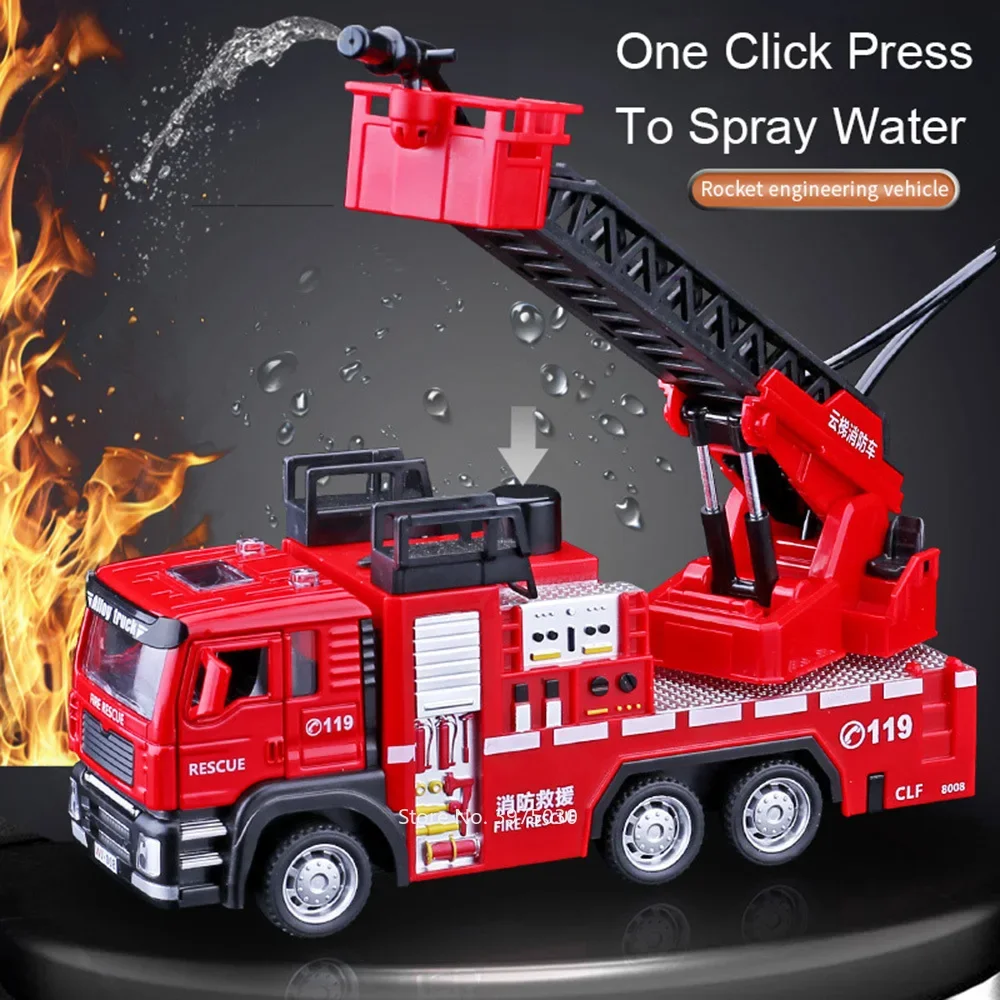 1/32 Fire Engine Car Toy Model with Sound Light