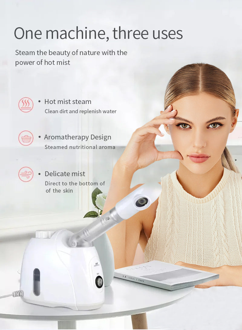 Ozone Facial Steamer Warm Mist Humidifier for Face Deep Cleaning Vaporizer Sprayer