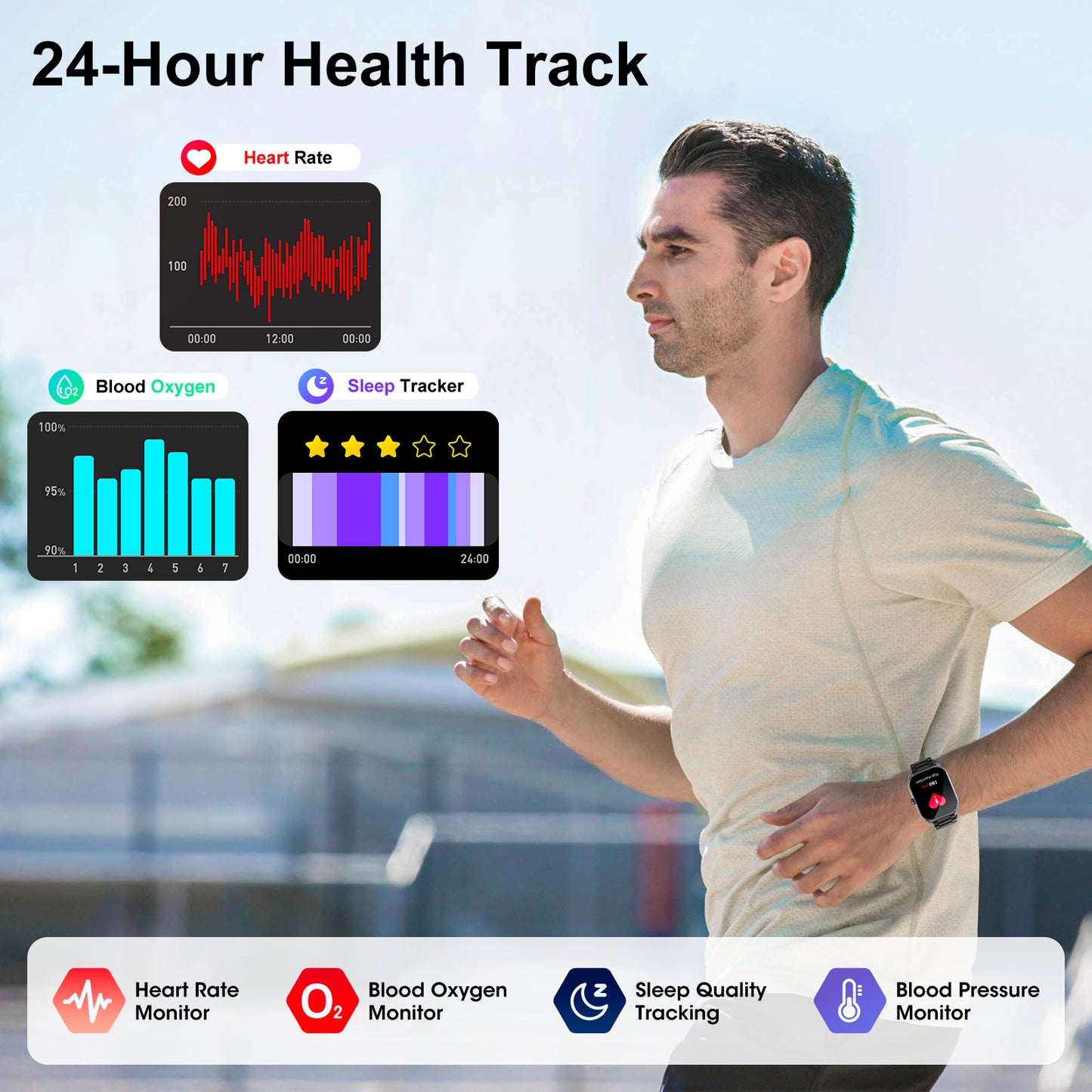 2024 Smart Watches For Men 2.01-inch curved screen Bluetooth