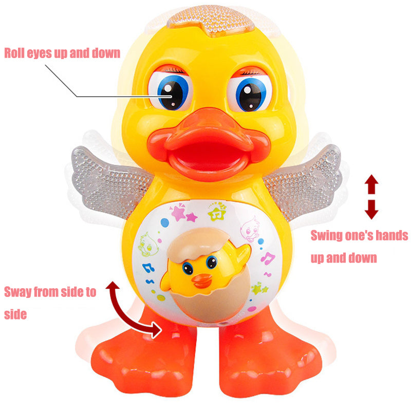 Electric Dancing Duck Funny Blink Eyes Flashing Light Shake