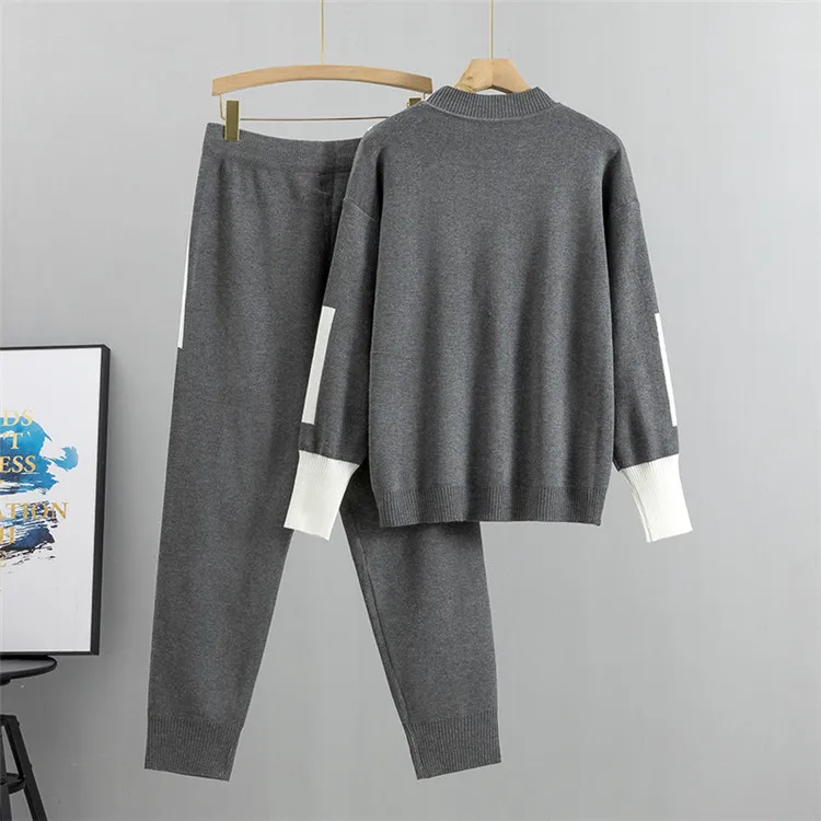 2025 Autumn Runway 2 Pieces Set Knitted Long Sleeve