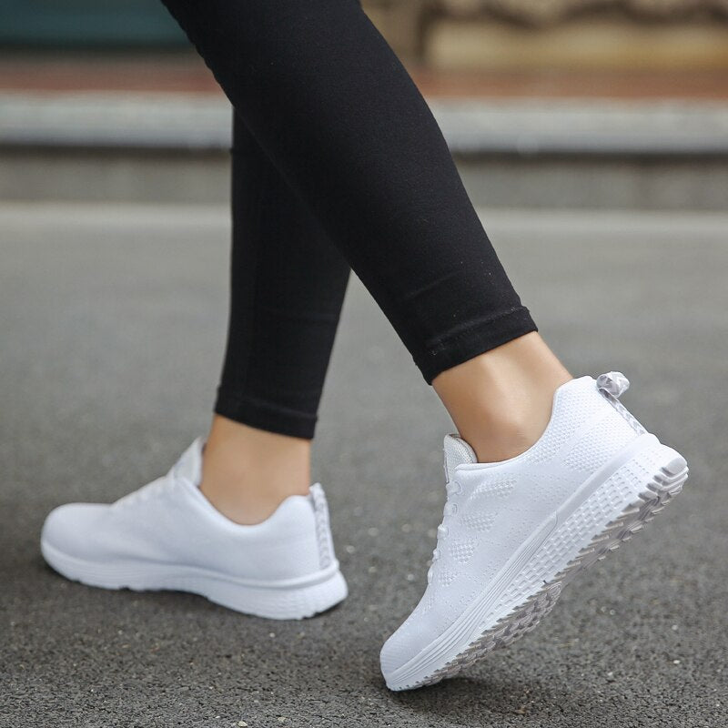 Casual Shoes Fashion Breathable Walking Mesh Flat Shoes Sneakers