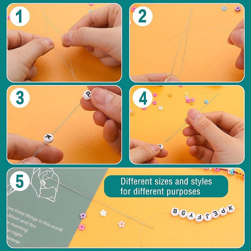 Stainless Steel Beading Needles Kit With Threader