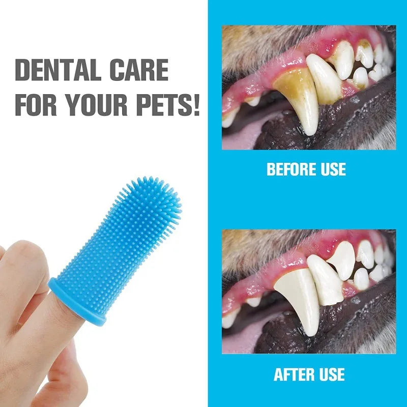 Dog Super Soft pet Finger Toothbrush Teeth Cleaning Breath Care Nontoxic