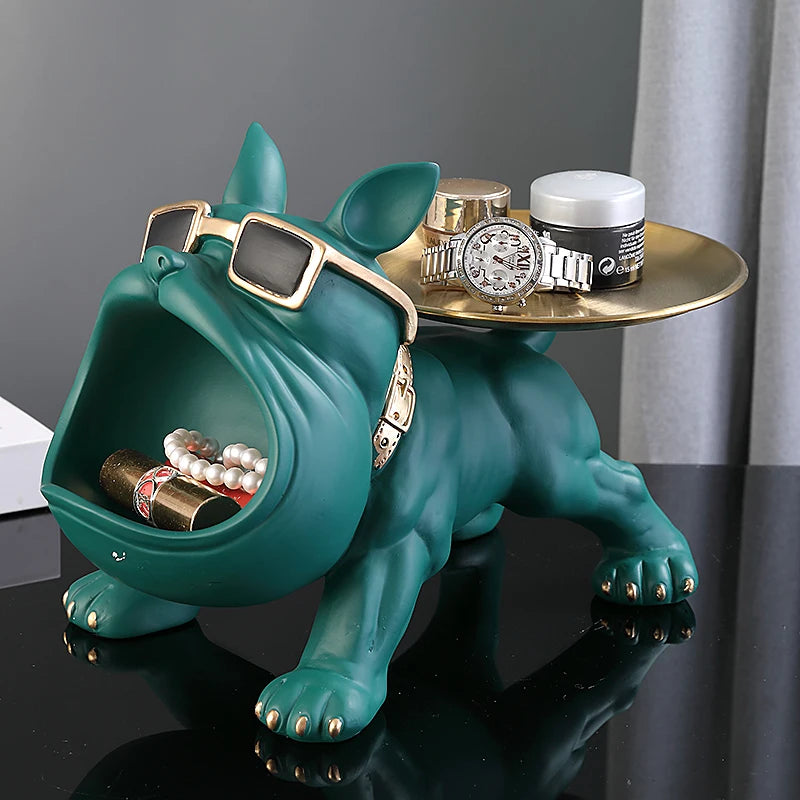 30cm Home Decor Bulldog Figurine Dog Statue Storage Box