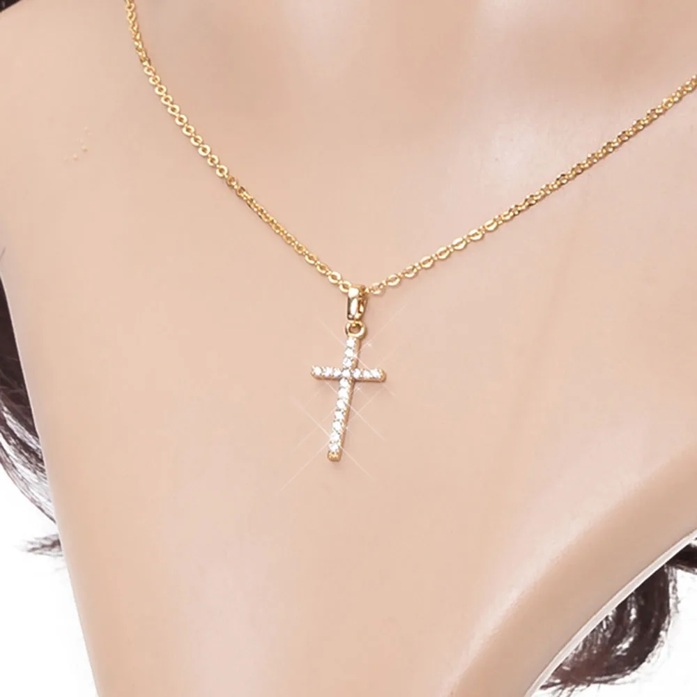 Jewelry Cross Pendant Necklace With Zircon