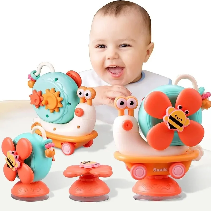 High Chair Toys Baby Rattles Snail Windmill Shape Toddler