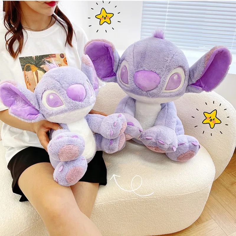 45cm Disney Cartoon Purple Stitch Doll Star Baby Kawaii Plush Toy
