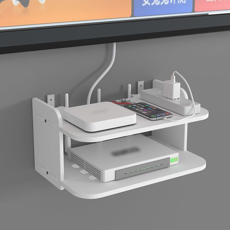 Wifi Hanging Shelf Router Power Strip Multi Outlet TV Set