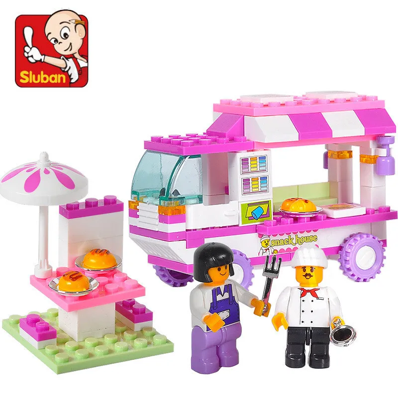 102PCS Building Blocks Set Friends City Van Snack House